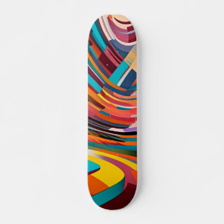 Geometric Modern Art Abstrakt Shapes Colorful Mini Skateboard Bräda 18,5 Cm
