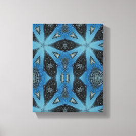 Geometric Modern Art, Blue Grått Art, Fish, Gift Canvastryck