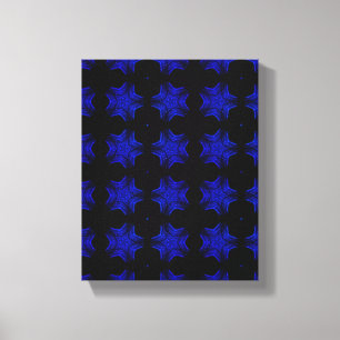 Geometric Modern Art, Blue Star, Gift Home Decor Canvastryck