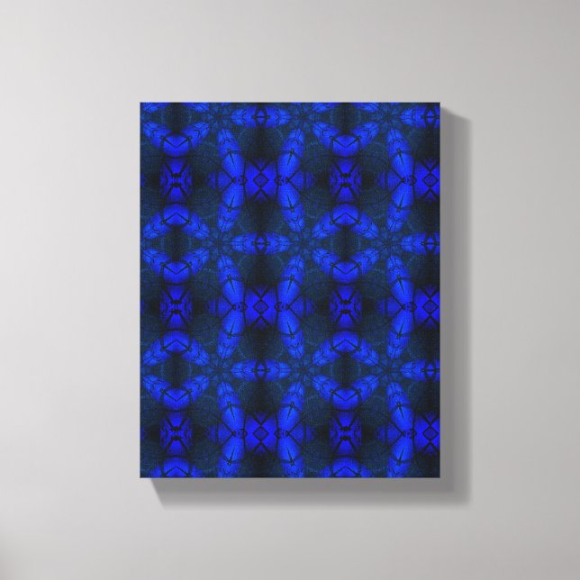 Geometric Modern Art, Gift Blue Black Art, Decor Canvastryck (Framsida)