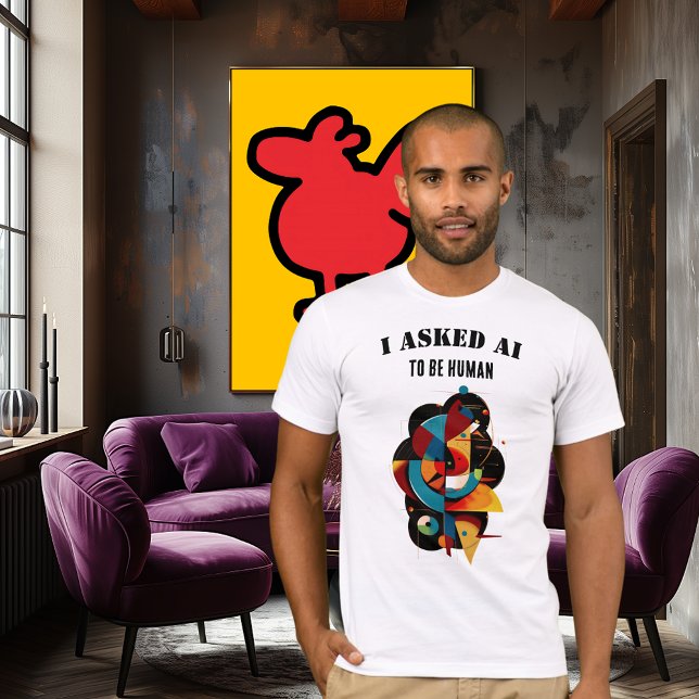 Geometric Modern Art – Human Creativity Meets AI T Shirt (Skapare uppladdad)
