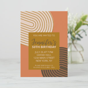 Geometric Modern Birthday-inbjudan Inbjudningar