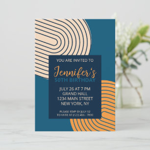 Geometric Modern Birthday-inbjudan Inbjudningar