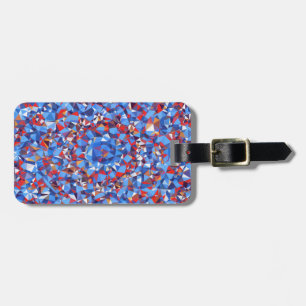Geometric Modern Blue Fractal Abstrakt Geometric Bagagebricka