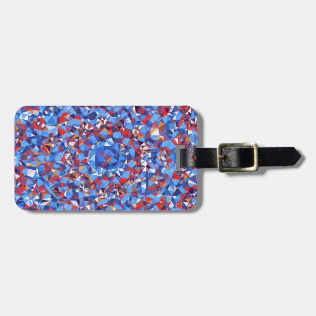 Geometric Modern Blue Fractal Abstrakt Geometric Bagagebricka (Horisontell Framsida)