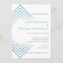 Geometric Modern Blue Watercolor Bröllop