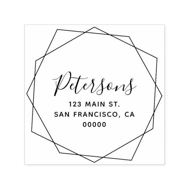 Geometric Modern Calligraphy Family Namn Självfärgande Stämpel (Design)