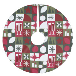 Geometric Modern Christmas  Julgransmatta Borstad Polyester