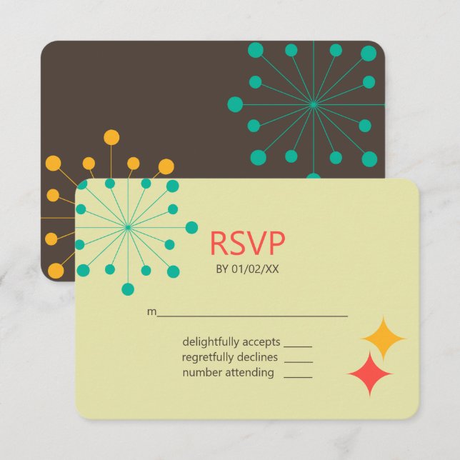 Geometric Modern Colorful Retro OSA Kort (Fram/baksida)