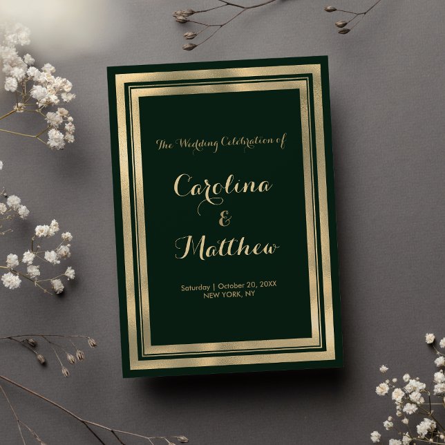 Geometric modern Forest grönt guld Program (Geometric modern forest green gold Program )