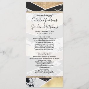 Geometric Modern Guld Black White Glitter Program