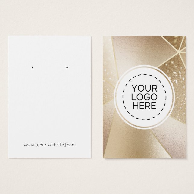 Geometric Modern Guld Earring Visning Card Visitkort (Framsida & baksida)