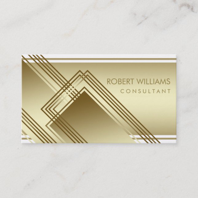 Geometric Modern Guld Faux Professionell Glitter Visitkort (Framsida)