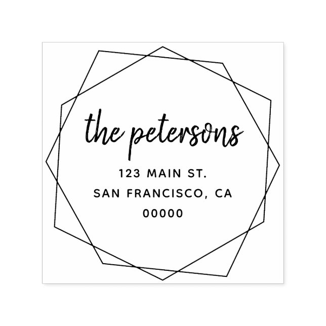 Geometric Modern Handskrift Family Namn Självfärgande Stämpel (Design)