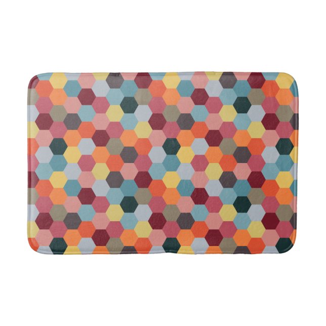 Geometric Modern Hexagon Mönster Bath Mat Badrumsmatta (Framsidan)