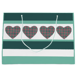 Geometric Modern jul Tartan Hearts