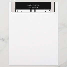 Geometric Modern Minimalist Elegant Professionell Brevhuvud