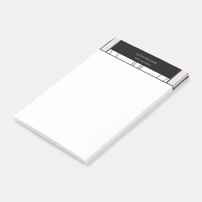 Geometric Modern Minimalist Elegant Professionell Post-it Block (Vinklad)