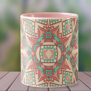 Geometric Modern Southwest Mönster Tote Två-Tonad Mugg