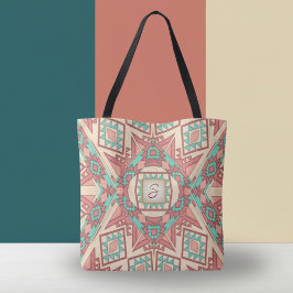 Geometric Modern Southwest Mönster Tote Tygkasse