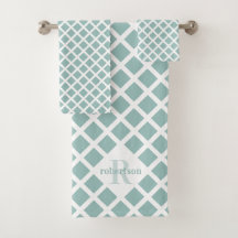 Geometric Modern Teal and White Mönster Monogram