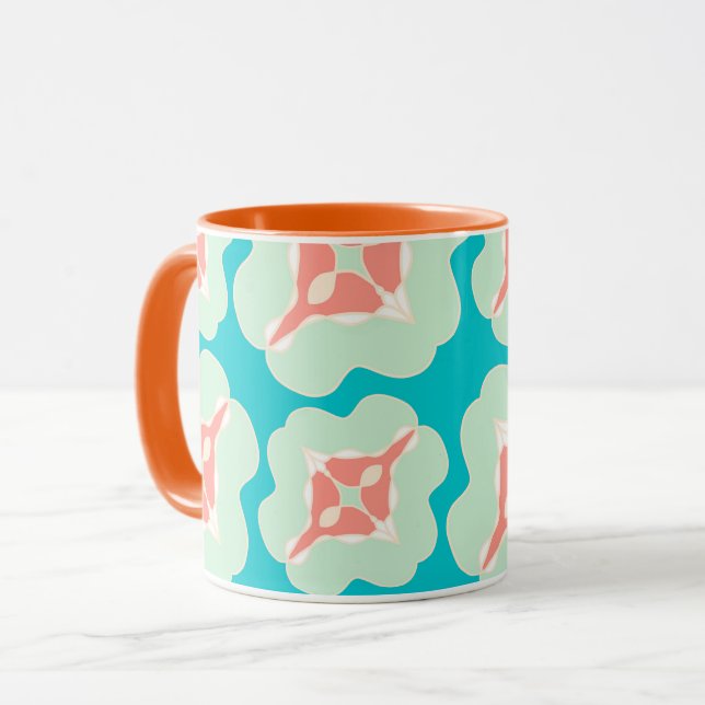 Geometric modern teal orange mugg (Framsida vänster)