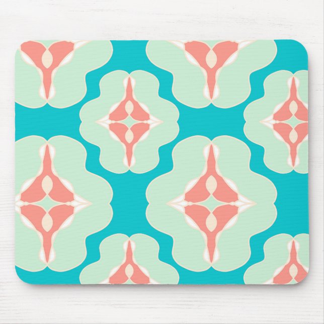 Geometric modern teal orange musmatta (Framsidan)