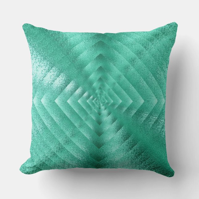 Geometric Monochromatic Glass Mint Grönt Tiffany Kudde (Framsida)
