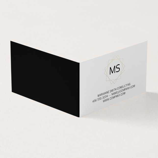 Geometric/Monogram/simple Visitkort (Utsida)