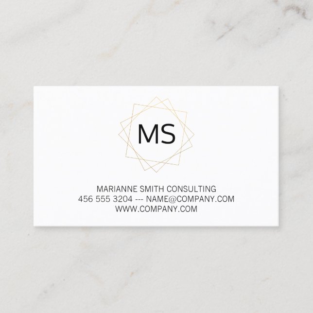 Geometric/Monogram/simple Visitkort (Framsida)