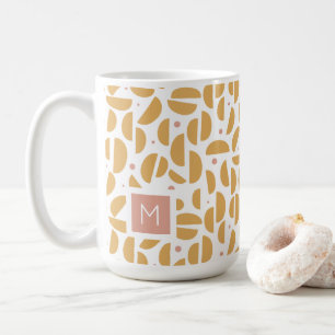 Geometric Monogrammed Modern Dijon Gult Anpassning Kaffemugg