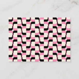 Geometric Mönster 020614 - Black and Rosa (Cream) Visitkort