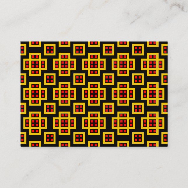Geometric Mönster 030614 - Amber, Red and Black Visitkort (Framsida)