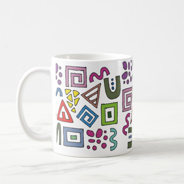 Geometric mönster abstrakt design modern kaffemugg (Vänster)