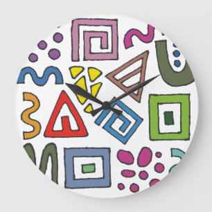 Geometric mönster abstrakt design modern stor klocka
