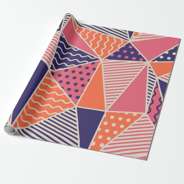Geometric mönster. Abstraktens triangelbakgrund. V Presentpapper (Utrullad)