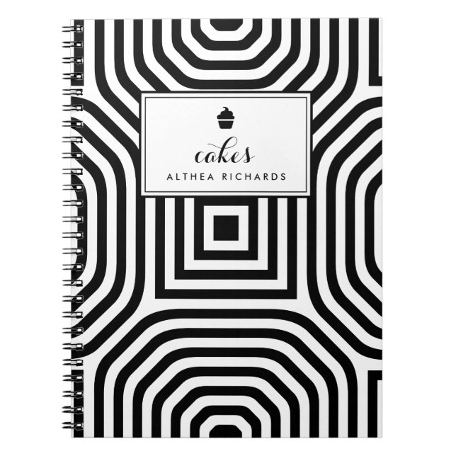 Geometric Mönster Anpassningsbar Baking Recipe-ant Anteckningsbok Med Spiral (Framsidan)