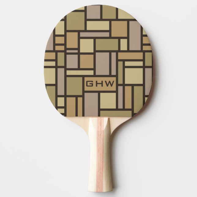 Geometric Mönster anpassningsbar monogram ping pon Pingisracket (Framsidan)