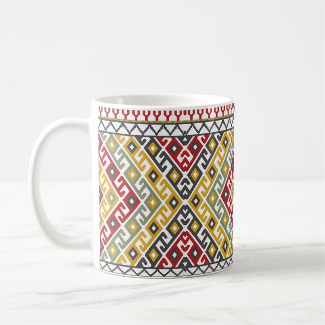 Geometric mönster, bakgrund i indiska, turkiska, s kaffemugg (Vänster)