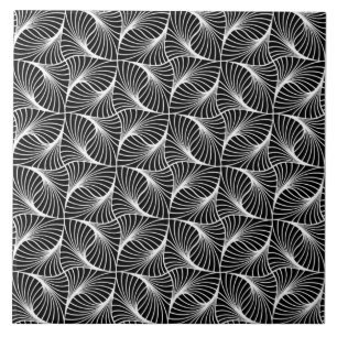 Geometric Mönster Black and White Ceramic Tile Kakelplatta