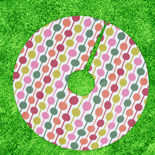 Geometric Mönster, Bright Retro 1970-talet Julgransmatta Borstad Polyester