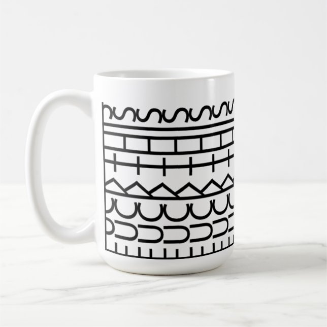 Geometric Mönster Ceramic Coffee Mugg - Modern Art (Vänster)