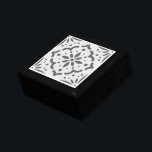 Geometric Mönster dekorativ Minnesask<br><div class="desc">En modern geometrisk kvadratfolieråda i snyggt med mönster smycken eller keepsakåda som lackerats med ett keramiskt plattlock.</div>