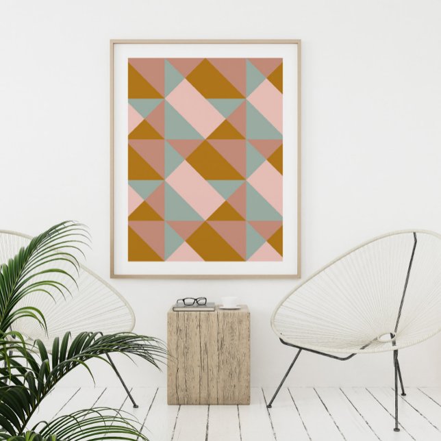 Geometric Mönster design i Earthy Pastel Färg Poster (Skapare uppladdad)