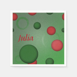 Geometric Mönster Dots Circles on Grönt någon Namn Pappersservett