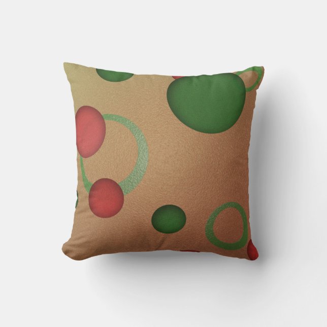 Geometric Mönster Dots Circles on Rosa Kudde (Framsida)