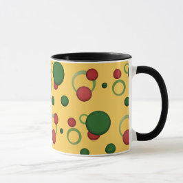 Geometric Mönster Dots Circles på valfri Färg Mugg