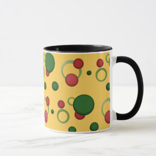 Geometric Mönster Dots Circles på valfri Färg Mugg