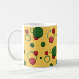 Geometric Mönster Dots Circles på valfri Färg Mugg