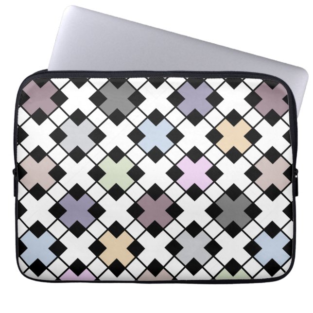 Geometric mönster, flerfärgat laptop fodral (Framsidan)